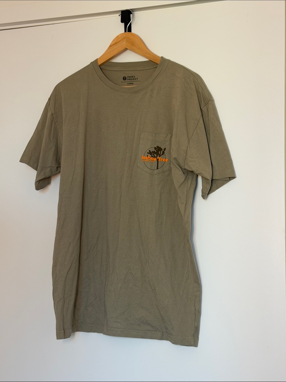 Parks Project Olive Joshua Tree Pocket Tee with Orange Logo